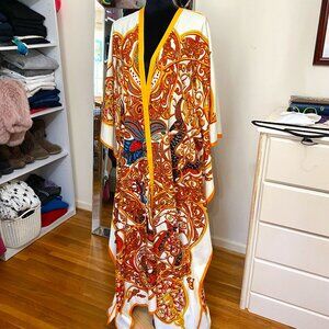 Hand Made Silk Caftan Kaftan Beach CoverUp Hostess Dress